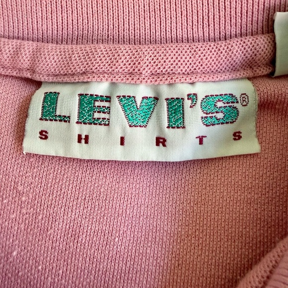 Vintage Levi’s Shirts Polo Men’s L Pink Dusty Rose Knit Made in Korea - Picture 2 of 9